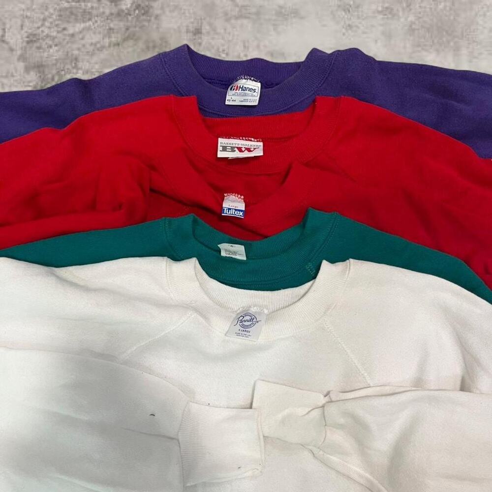 Vintage 1990s Blank Crewneck Lot USA Size M Russell Sweatshirt Jumper Tultex Han